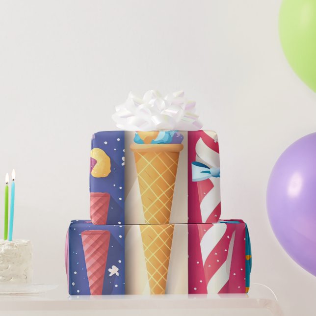 Papel De Regalo Helado (Regalos de fiesta)