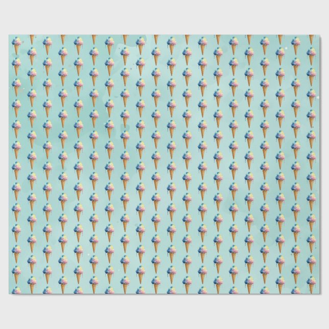Papel De Regalo Helado (Superficie plana)