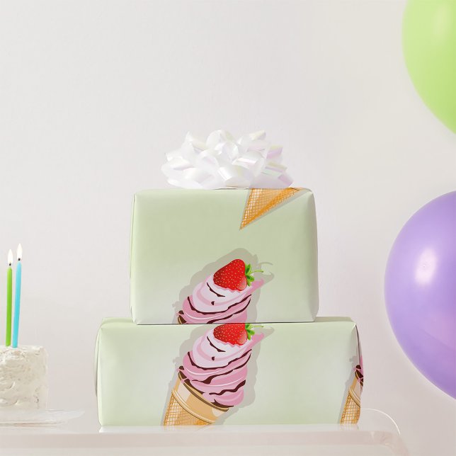 Papel De Regalo Helado Con Fresa (Subido por el creador)