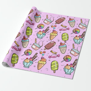 Papel De Regalo Helado Cream Candy Pink