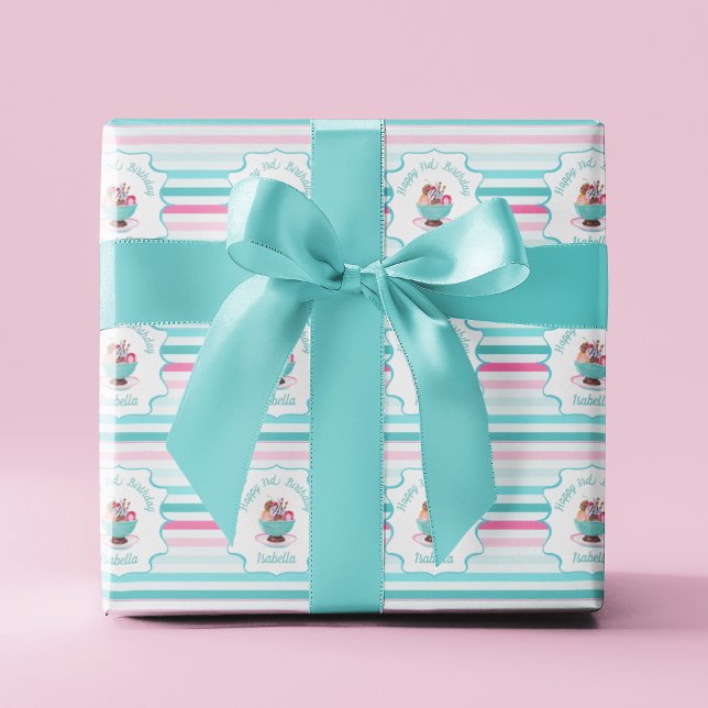 Papel De Regalo Helado de Acuarela Cumpleaños Sundae  (Subido por el creador)