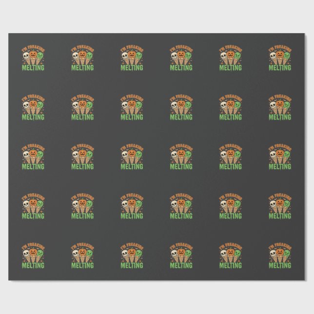 Papel De Regalo Helado Derretido de Halloween (Superficie plana)