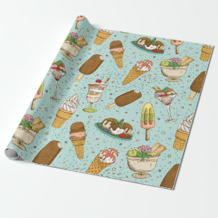 Papel De Regalo Helado Vintage