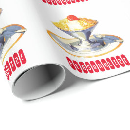 Papel De Regalo Helado vintage sundae retro postre envoltura de co