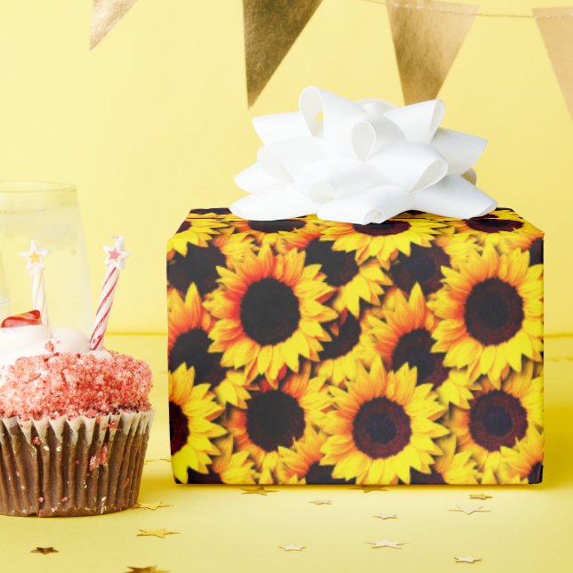 Papel De Regalo Helianthus elegante floral (Fiesta de cumpleaños )