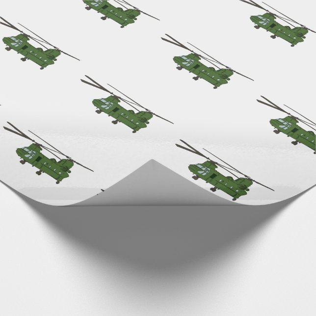 Papel De Regalo Helicóptero verde de los militares de CH-47 (Esquina)