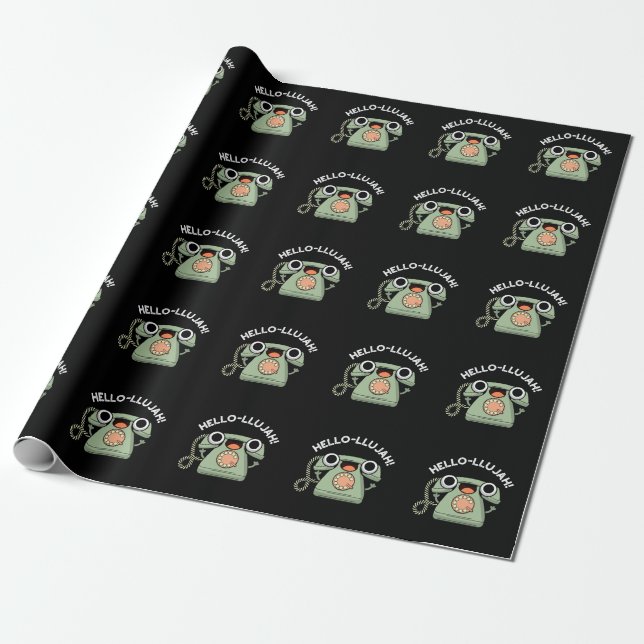 Papel De Regalo Hello-lujah Funny Phone Pun Dark BG (Desenrollado)