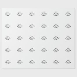 Papel De Regalo Hello thirty birthday name simple minimal elegant 