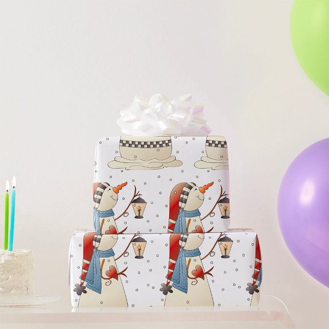 Papel De Regalo Hembra de nieve de invierno con linterna (Subido por el creador)