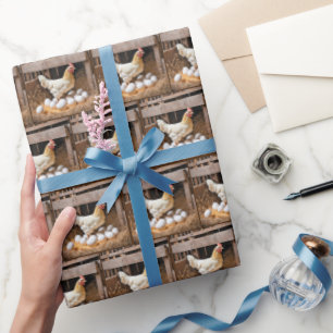 Papel De Regalo Hen En Pollo Coop Con Huevos