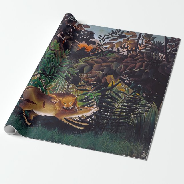 Papel De Regalo Henri Rousseau - El león hambriento (Desenrollado)
