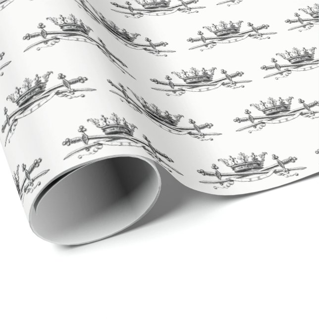 Papel De Regalo Heraldic Crown Swords Sabers Emblem Escudo (Esquina del rollo)