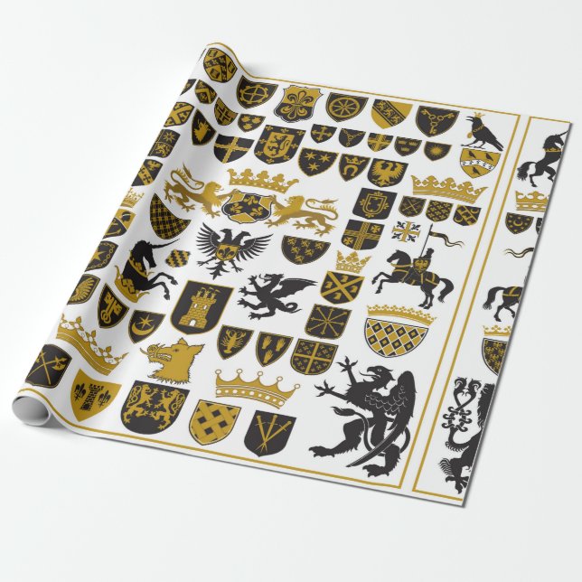 Papel De Regalo HERALDRY Crests and Symbols (Desenrollado)