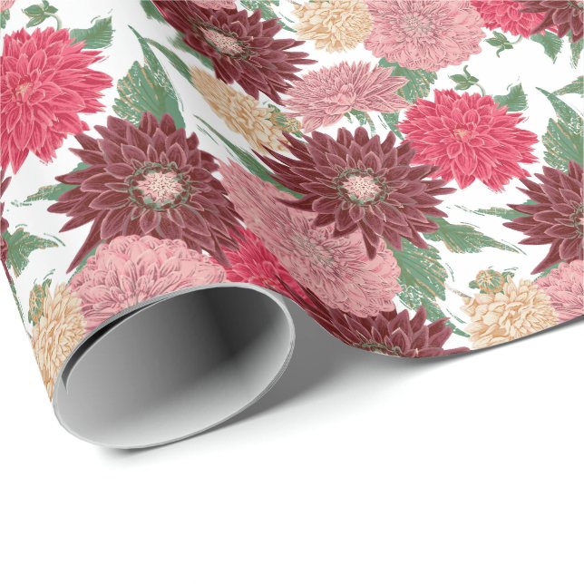 Papel De Regalo Herbst Blumen Dahlien (Esquina del rollo)