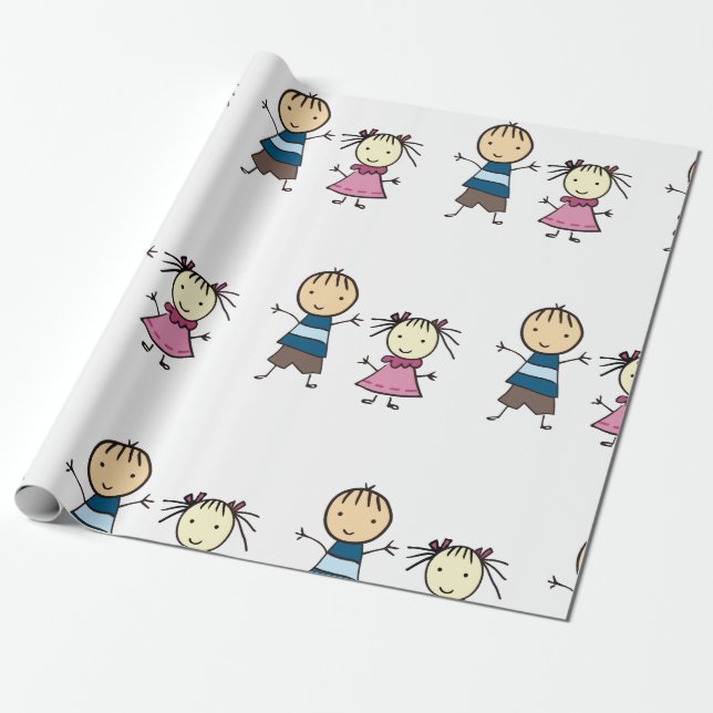 Papel De Regalo Hermano Y Hermana (Desenrollado)