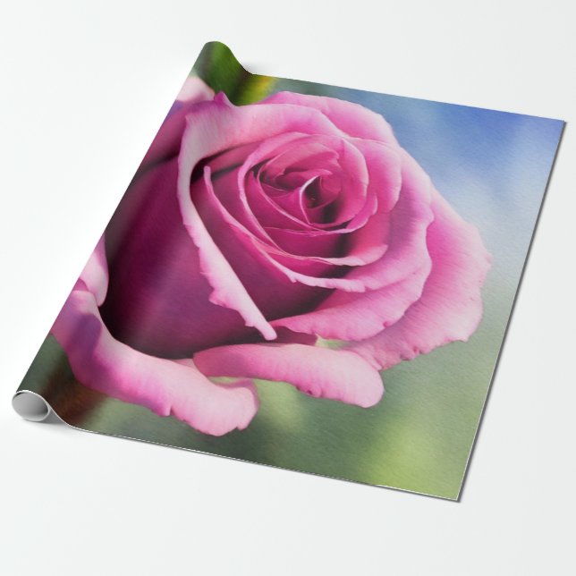 Papel De Regalo Hermosa acuarela Rosa Rosa Colección moderna (Desenrollado)