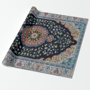 Papel De Regalo Hermosa Alfombra Kilim Antigua Oriental Azul