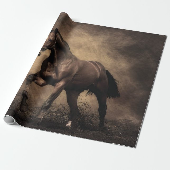 Papel De Regalo Hermosa almohada de caballo marrón (Desenrollado)