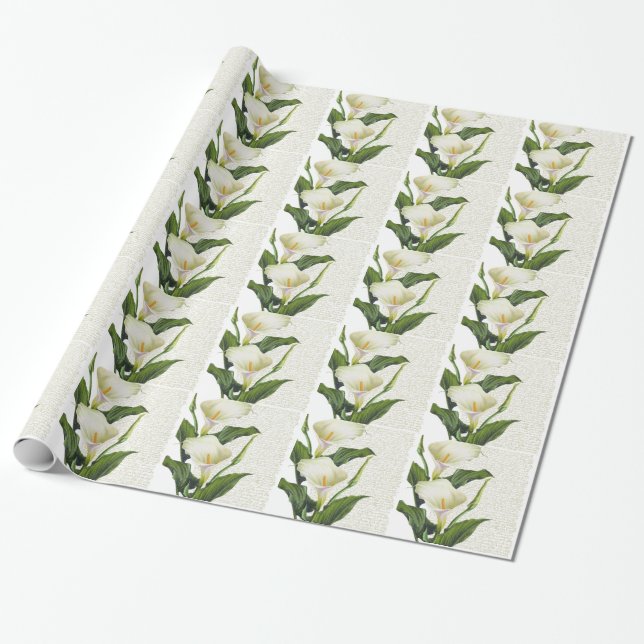 Papel De Regalo Hermosa Calla Lilies (Desenrollado)