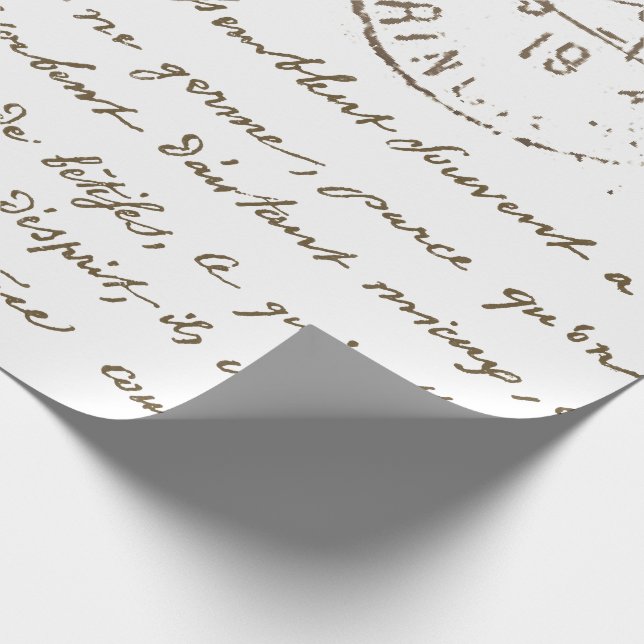 Papel De Regalo Hermosa carta postal de escritura francesa (Esquina)