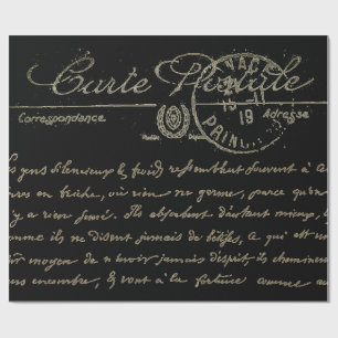 Papel De Regalo Hermosa Carte Postale letra francesa