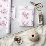 Papel De Regalo Hermosa cerezo de color rosa de agua Sakura florec<br><div class="desc">Hermosas flores de cerezo color rosa de agua - Perfecto para eventos de primavera, verano o otoño. Arte romántico de color rosa de flores acuáticas para eventos de campo, boho, jardín y temas florales. Para empezar a cambiar nombres y detalles de eventos, haga clic en "Personalizar esta plantilla" y edite...</div>