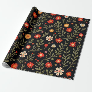 Papel De Regalo Hermosa colección de flores de época