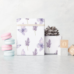Papel De Regalo Hermosa Ducha de Bebé de Mariposas con Flores de L