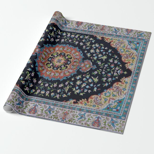 Papel De Regalo Hermosa época azul oriental Kilim Rug (Desenrollado)