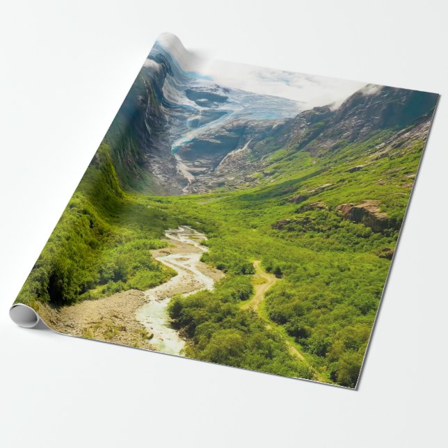 Papel De Regalo Hermosa escena natural de Norwaytravel, aventura (Desenrollado)