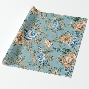 Papel De Regalo Hermosa flor botánica acuarela sin mar