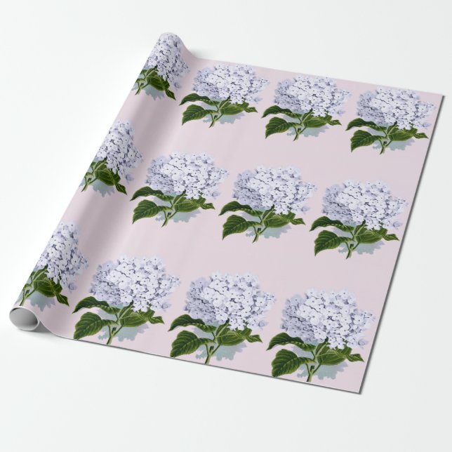 Papel De Regalo Hermosa flor de Hydrangea en Violeta (Desenrollado)