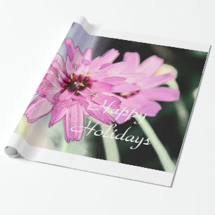 Papel De Regalo Hermosa flor de margarita rosa. Arte fotográfico f