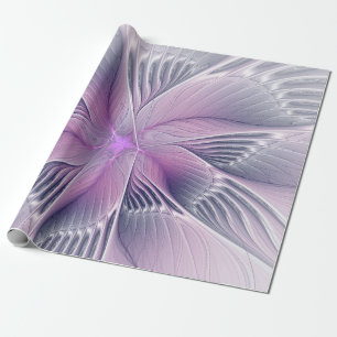 Papel De Regalo Hermosa Flor Rosa Arte Abstracto Fractal Moderno