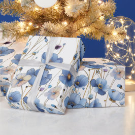 Papel De Regalo Hermosa flor salvaje azul