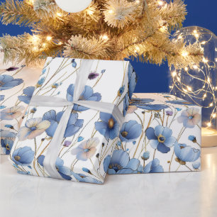 Papel De Regalo Hermosa flor salvaje azul