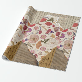 Papel De Regalo Hermosa Floral Presionada
