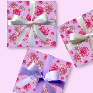 Papel De Regalo Hermosa Gerbera de Margaritas Rosa Floral