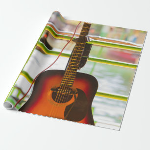 Papel De Regalo Hermosa guitarra acústica