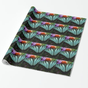 Papel De Regalo Hermosa mariposa turquesa
