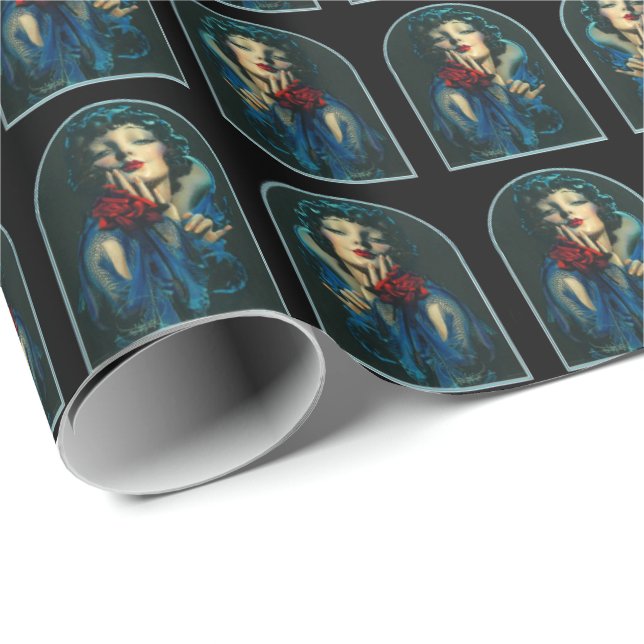 Papel De Regalo hermosa mujer de los años 20 (Esquina del rollo)