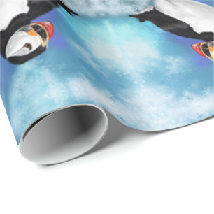 Papel De Regalo Hermosa pintura de pájaros del atlántico Puffin