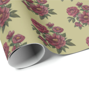Papel De Regalo Hermosa rociada floral pintada a mano