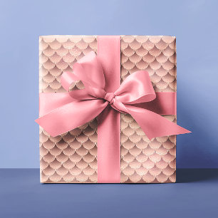 Papel De Regalo Hermosa Rosa Purpurina rosa dorado escalas de sire