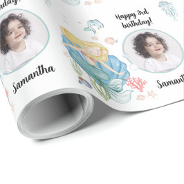 Papel De Regalo Hermosa sirena de texto de foto Personalizado bajo