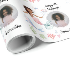 Papel De Regalo Hermosa sirena de texto de foto Personalizado bajo