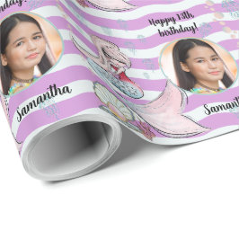 Papel De Regalo Hermosa sirena de texto de foto Personalizado bajo