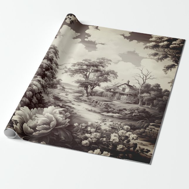 Papel De Regalo Hermosa tela de época (Desenrollado)