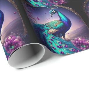 Papel De Regalo Hermosa y elegante arte de vida silvestre Peacock 