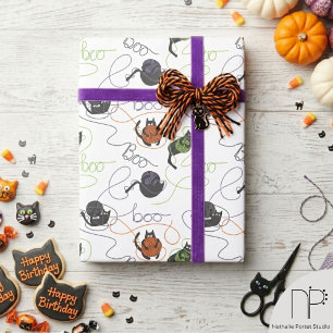 Papel De Regalo Hermosamente enredados gatos negros y ovillos de H